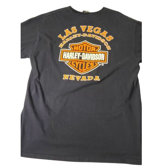 Harley Davidson T-Shirt Mens Size Large Las Vegas Skull Biker Nevada Black - Picture 2 of 7